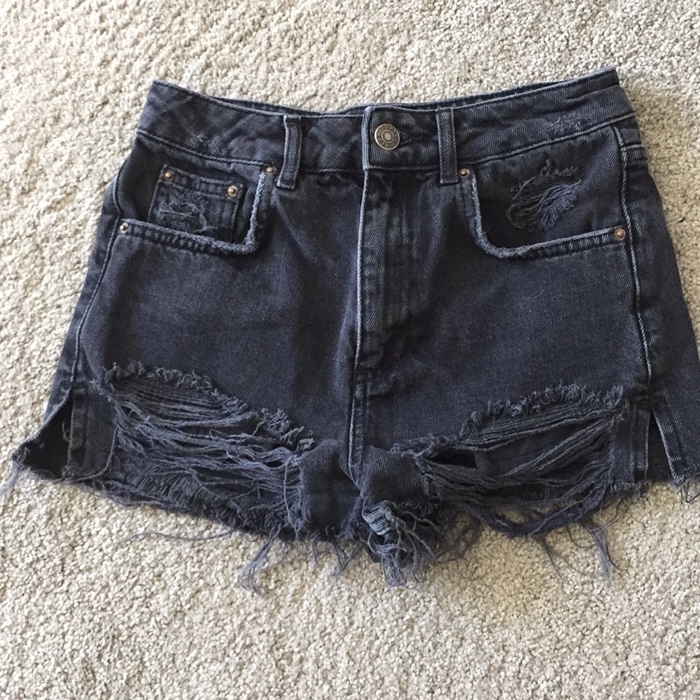 Topshop Moto mom ripped jean shorts